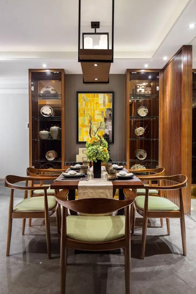 139㎡现代中式,电视墙的屏风柜,很特别!