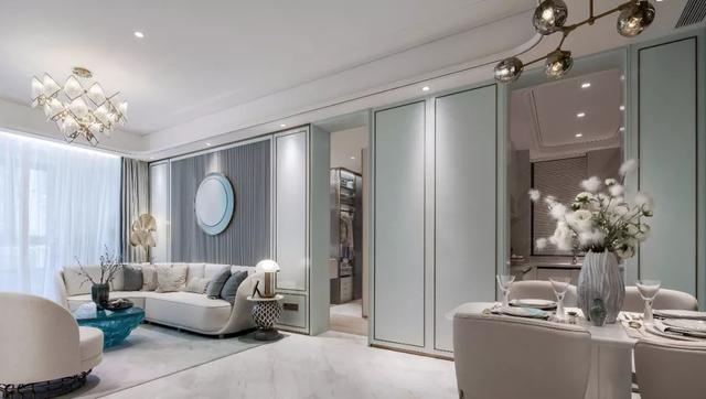 96㎡现代中式，Tiffany蓝+中式感，禅意端庄的浪漫