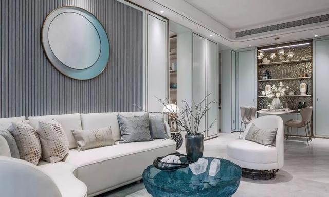 96㎡现代中式，Tiffany蓝+中式感，禅意端庄的浪漫