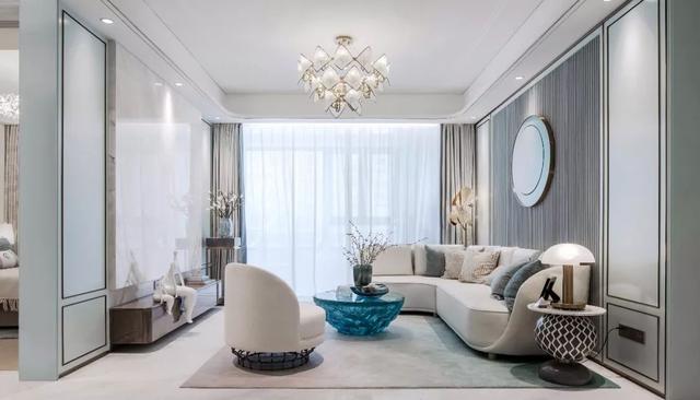 96㎡现代中式，Tiffany蓝+中式感，禅意端庄的浪漫