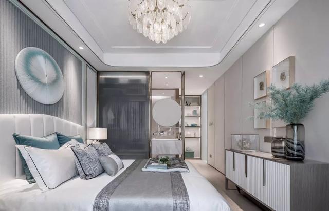 96㎡现代中式，Tiffany蓝+中式感，禅意端庄的浪漫